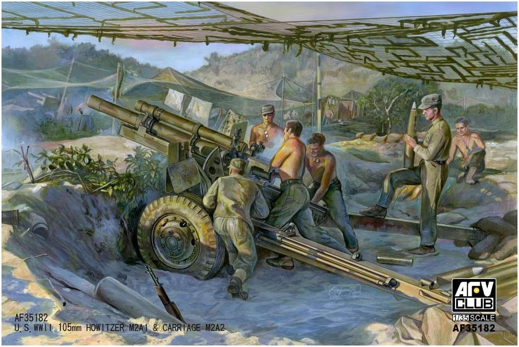 WWII Late Version 105MM Howitzer M2A1 & Carriage M2A2 1-35 AFV Club
