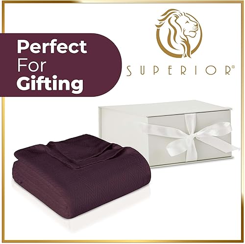 Miniatura 3 de Cobija 100% algodón, Algodón, Ciruela, King