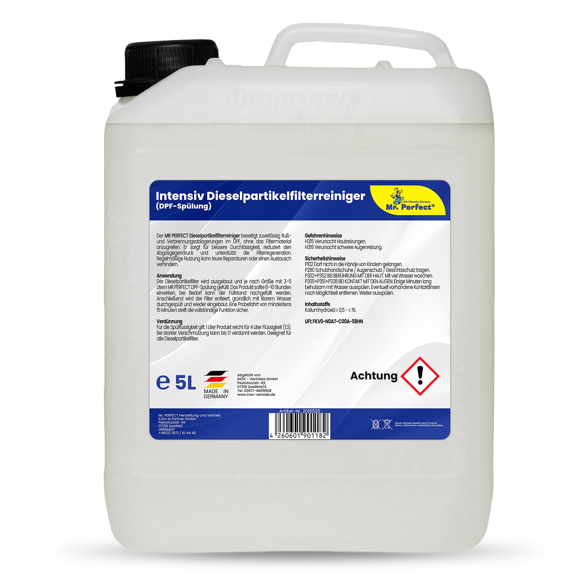 Mr. Perfect® Rinçage intensif du filtre à particules diesel, 1L - Nettoyant pour filtre à particules pour moteurs diesel DPF