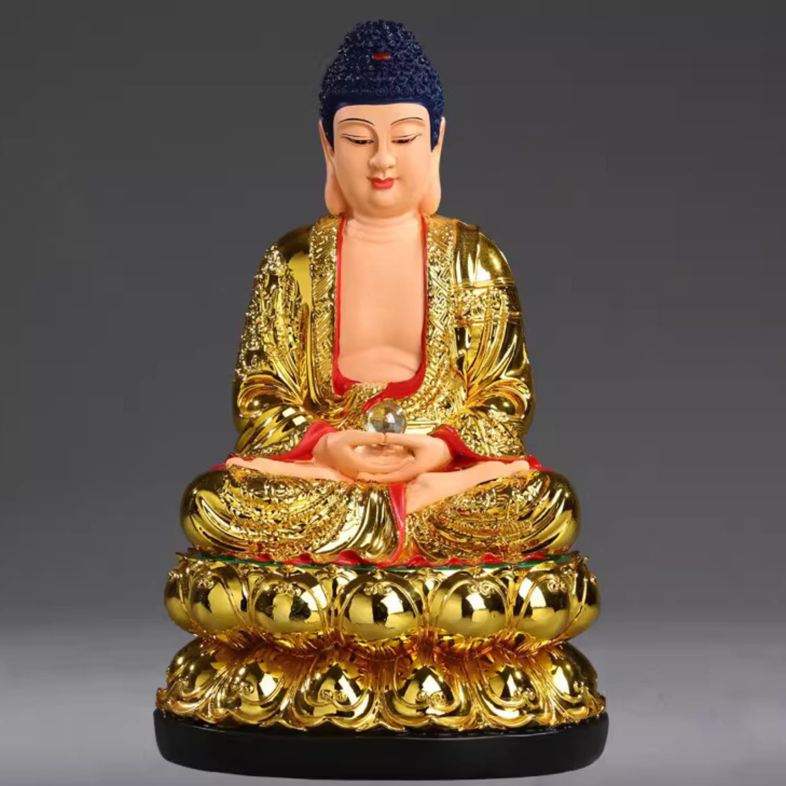 Aottsd Manjushri Buddha Statue Brass Home Altar Worship Tabletop Decor 28Cm