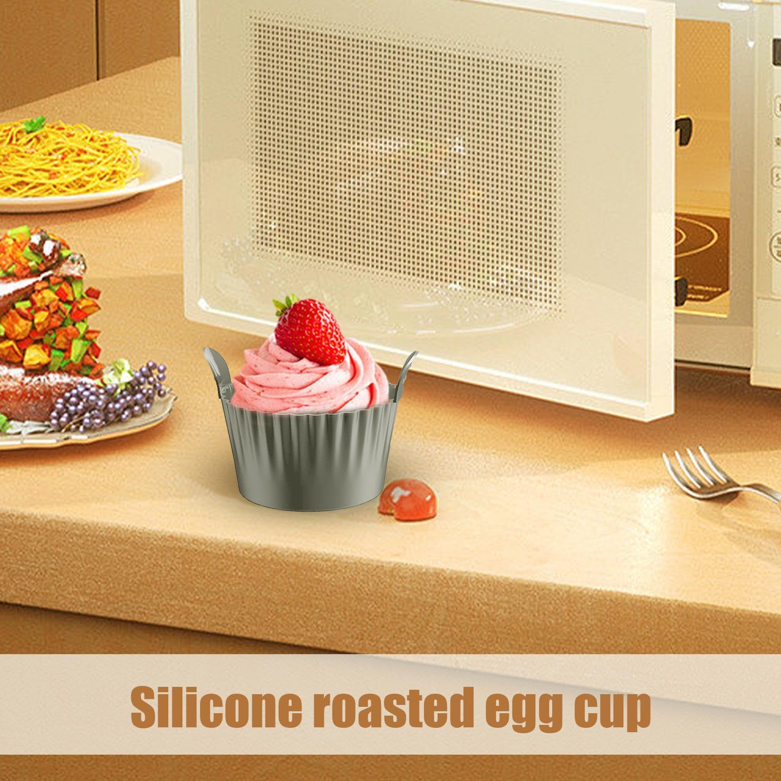 4 Tasses à œufs Pochés Tekno En Silicone Transparent - Poêle - Neuves