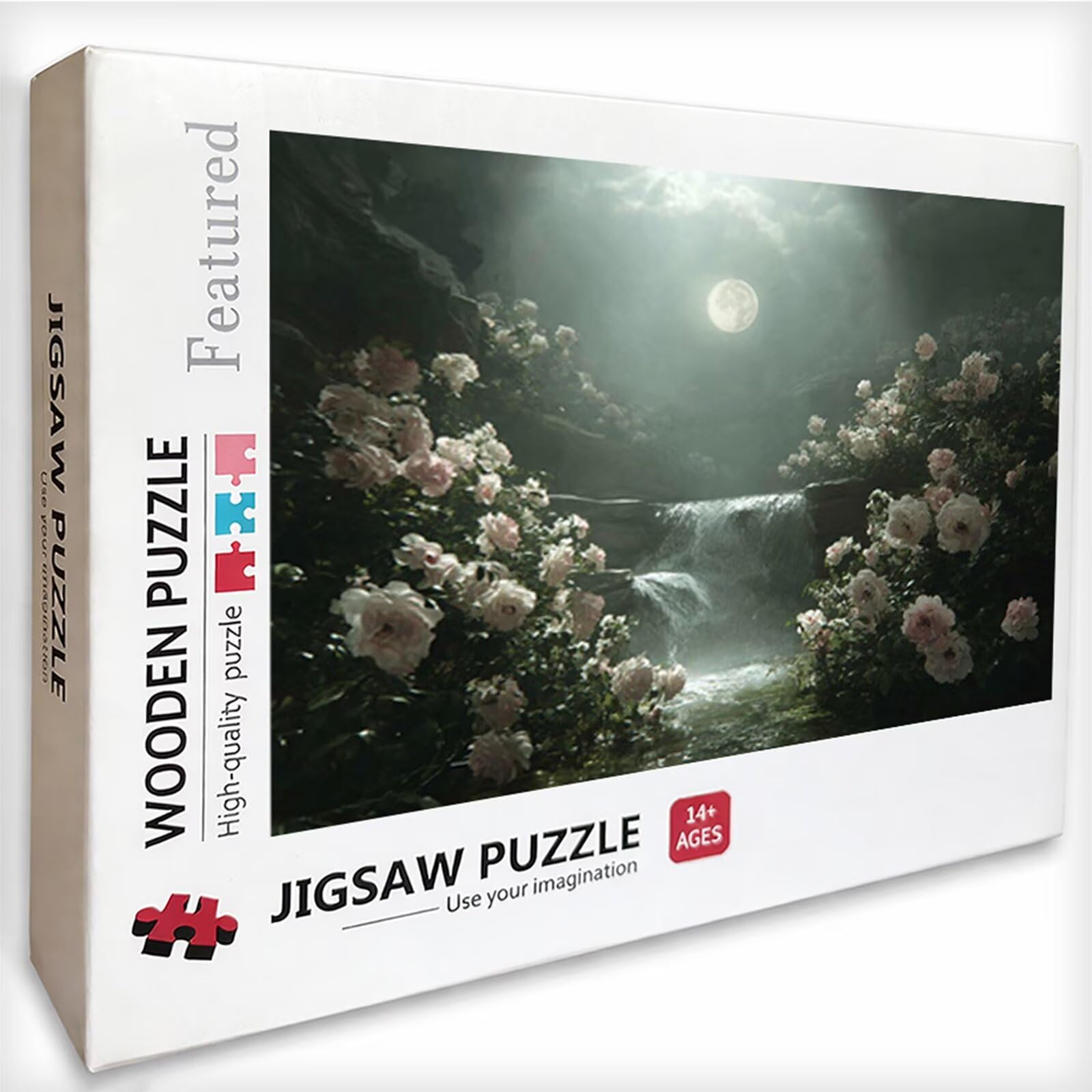 Różowe drewniane puzzle 3000 sztuk, puzzle księżycowe dla dorosłych z pudełkiem 122 x 81 cm, łamigłówki, dla mężczyzn kobiet nastolatek, kreatywne gry logiczne, dekoracja domu prezent, 0-2929