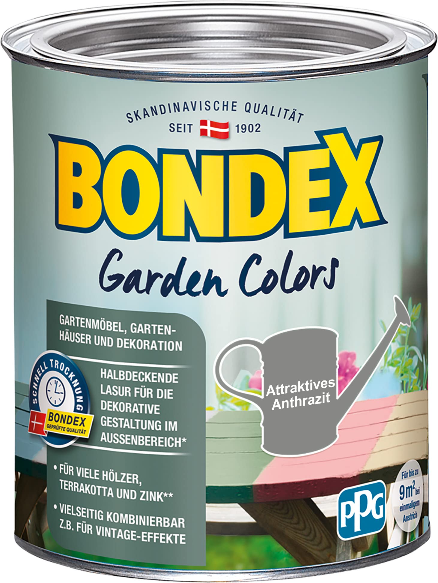 Bondex Garten Colors Attraktives Anthrazit 0,75 L