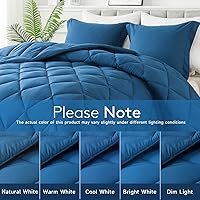 Vista 7 de HYLEORY Juego de edredón tamaño Queen con 2 fundas de almohada - Edredón de cama alternativo al plumón para todas las estaciones - Ligero - Lavable