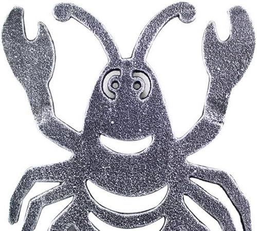 Miniatura 4 de Salvamanteles de langosta de hierro fundido de plata antigua de 11 pulgadas - Decoración del mar - Vida costera