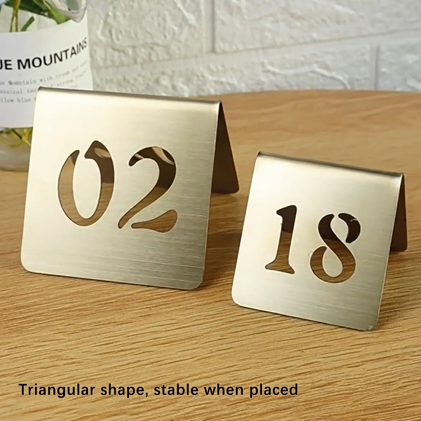 Tischaufsteller Beschilderung 1-10/15/20/25/50/100, Tischnummern für Restaurants, Edelstahl Tischaufsteller Schild, Platzkarten Hochzeit Tischnummernkarten Schild Weddings Tischdeko(Silver-6cm,1-100)