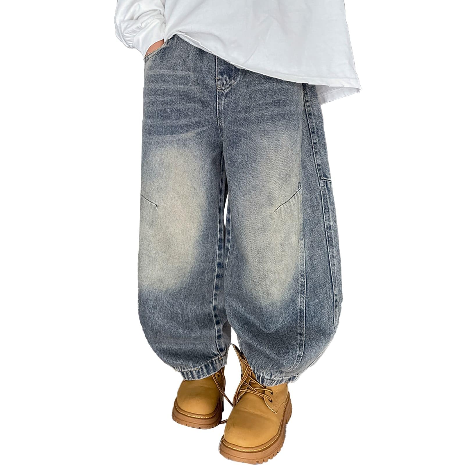 Pantalon Elastico Vaquero Ni?o Invierno Baggy Cargo Jeans