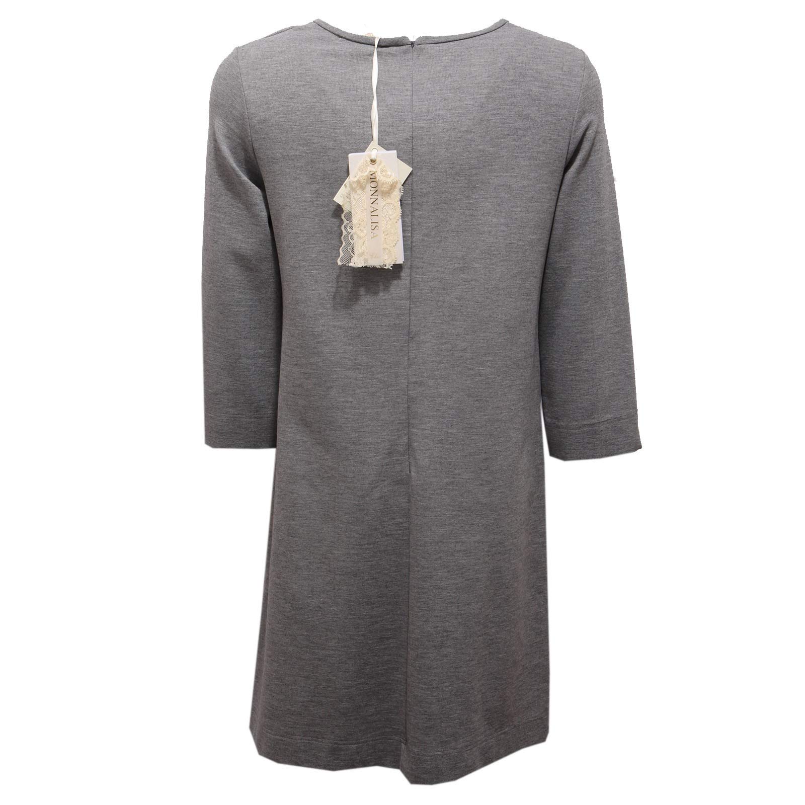 5690AC vestito bimba GIRL MONNALISA CHIC abito 3/4 sleeve grey dress kids