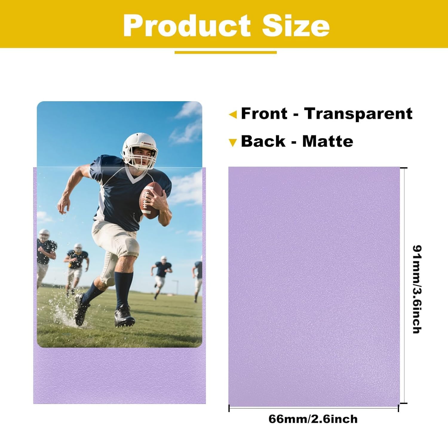 Rękawy na karty premium, 150 rękawów, 66 x 91 mm, kompatybilne ze standardowymi wymiarami, pasują do kart kolekcjonerskich MTG, PTCG, kart baseballowych, kart sportowych (lawendowe)