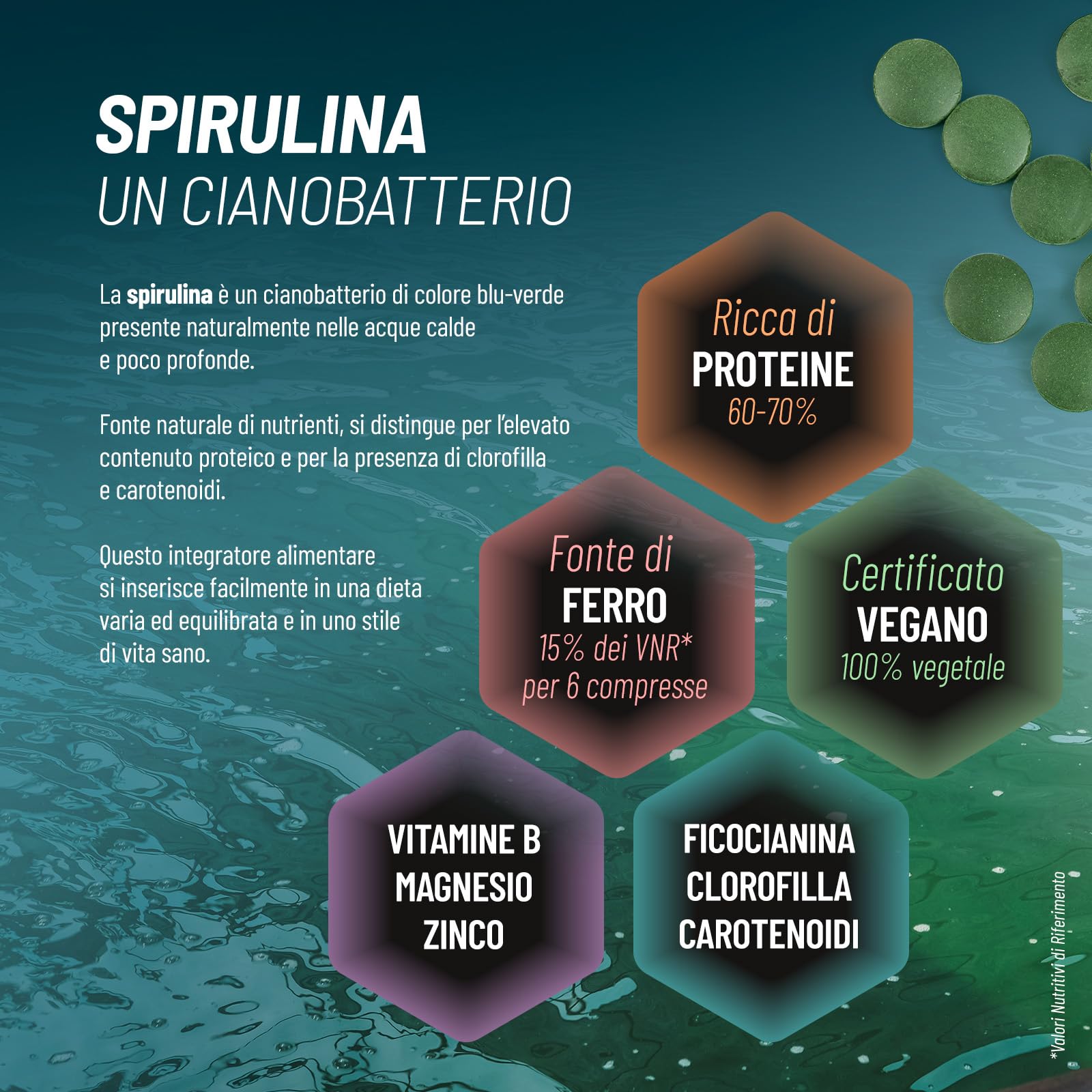 Spirulina Biologica 500mg - 500 compresse