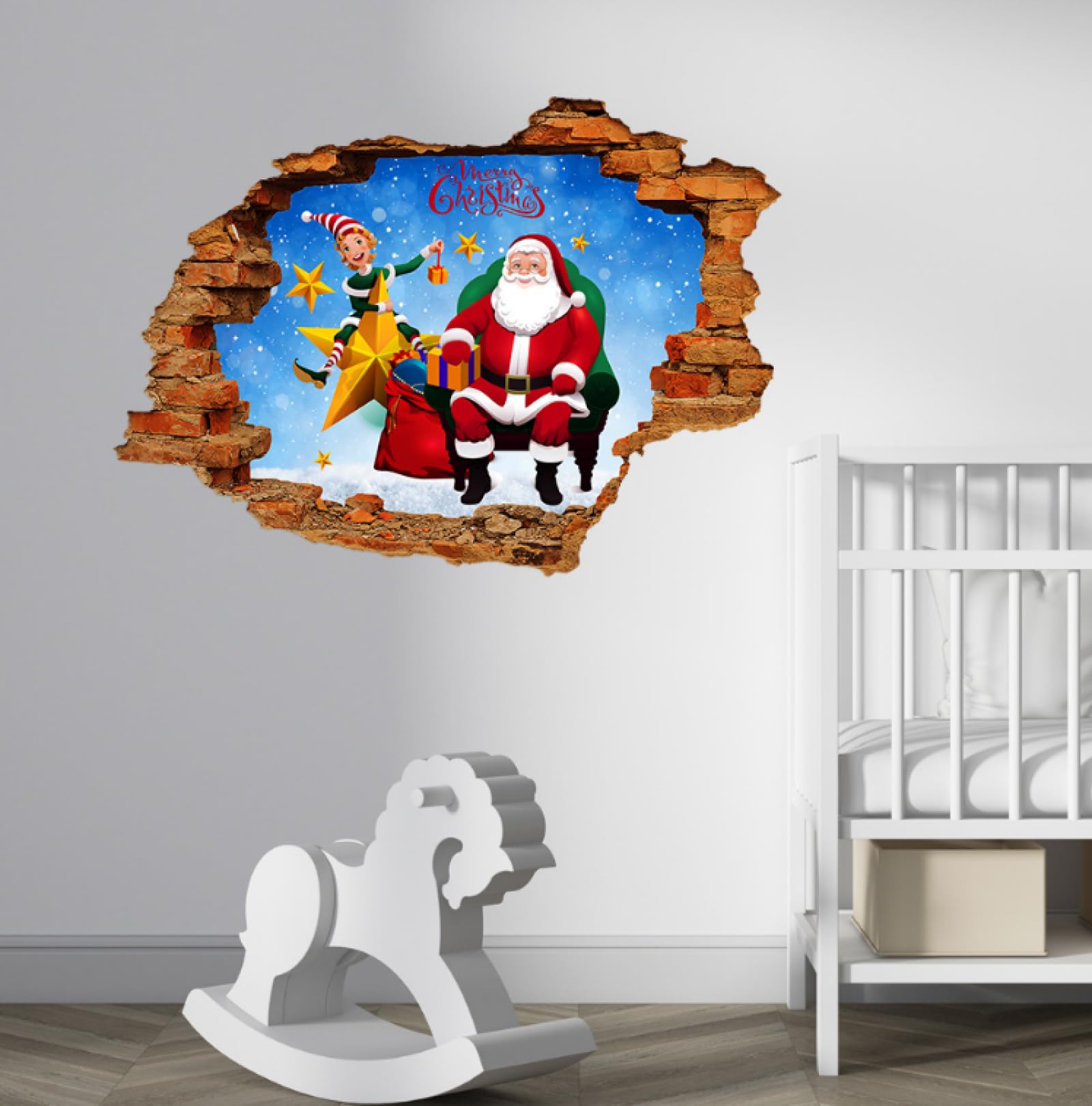 Autocollant Mural Créatif Du Père Noel | Autocollants Muraux