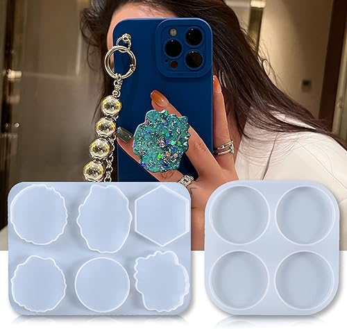 Miniatura 4 de On Top - Molde de resina para agarre de teléfono con 20 soportes para enchufes de teléfono en blanco, soporte de agarre para teléfono, soporte de