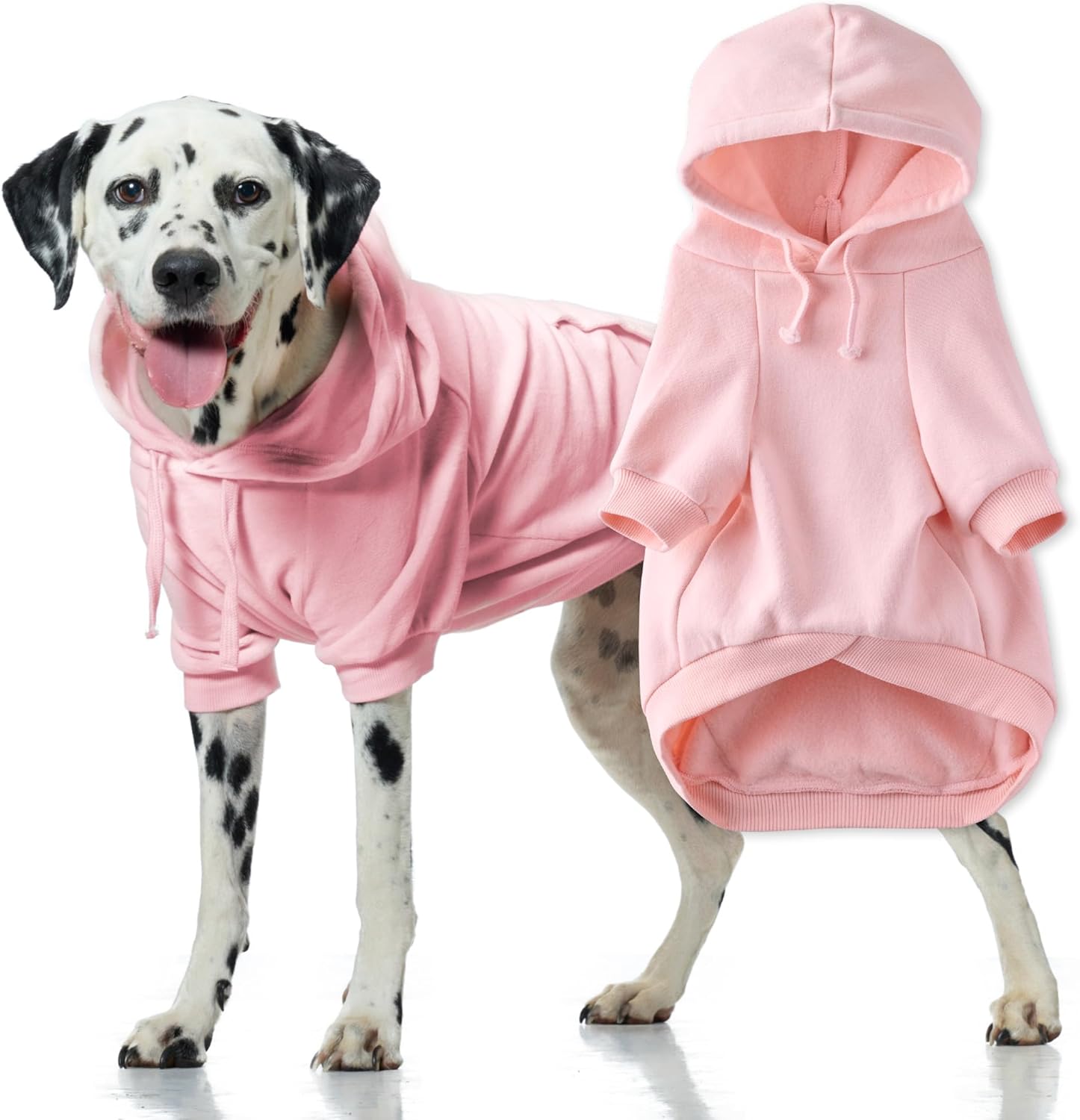 Rocky II - The Extra Comfy Hoodie, Organic Cotton and Recycled Poly Dog Hoodie Pet Coat Sweater for Small, Medium, Large Dogs, Pink, Medium