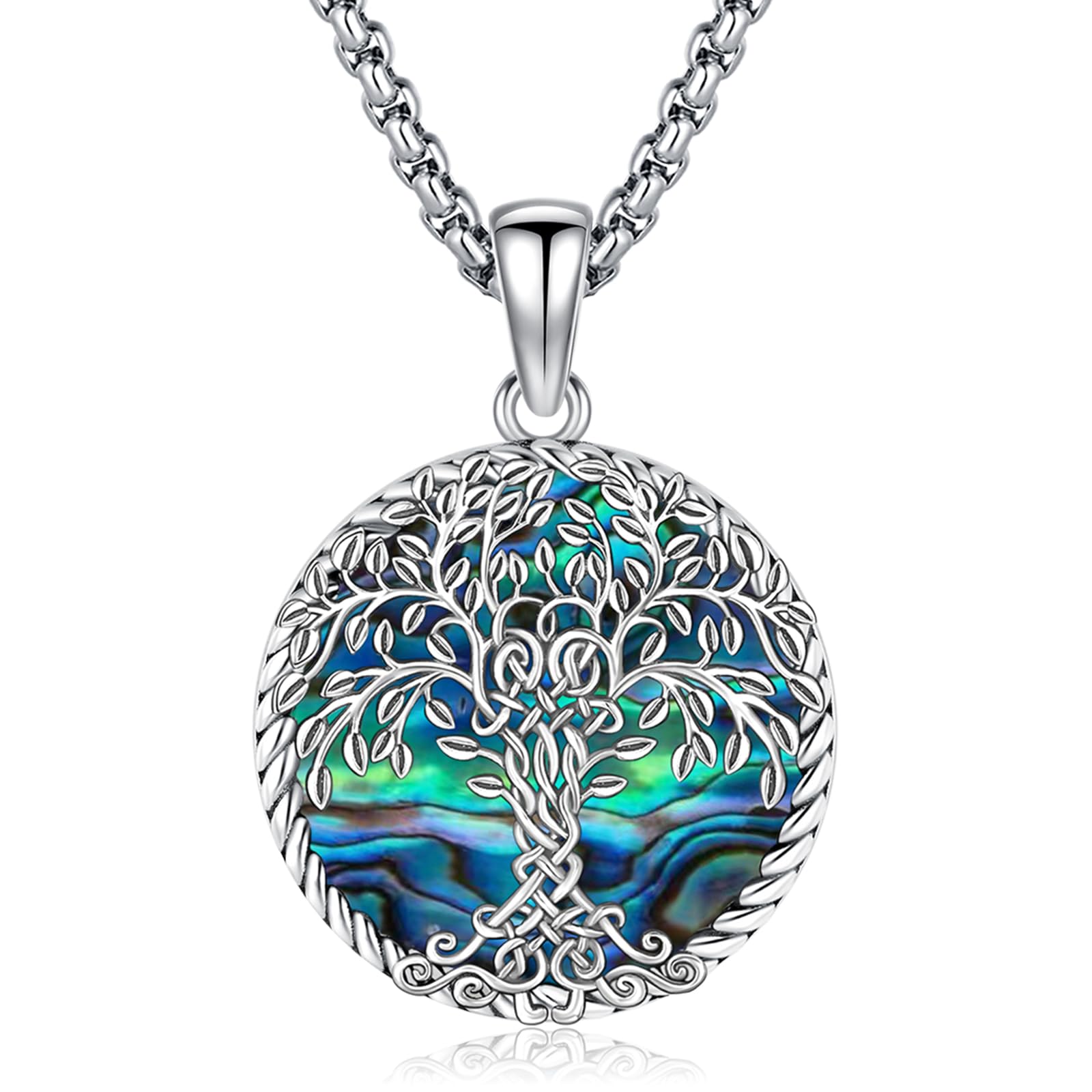 Eusense Drzewo życia Wisiorek 925 Sterling Silver Wisiorek Drzewo Naszyjnik Biżuteria Prezent dla Kobiet Dziewczyn