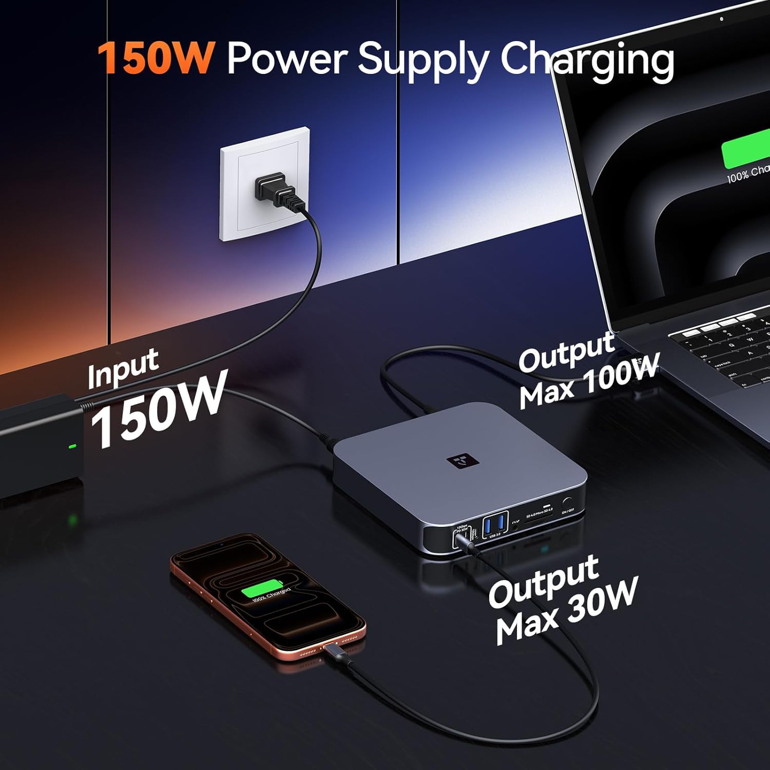 TobenONE 18-in-2 Docking Station Dual Monitor for MacBook Pro/Air M5/M4/M3/M2/M1 Pro/Max, Plug and Play, Mac Docking Station with 4K@60Hz HDMI&USB-C, 150W Adapter, 10Gbps/PD 30W, 7 USB, 2.5G Ethernet