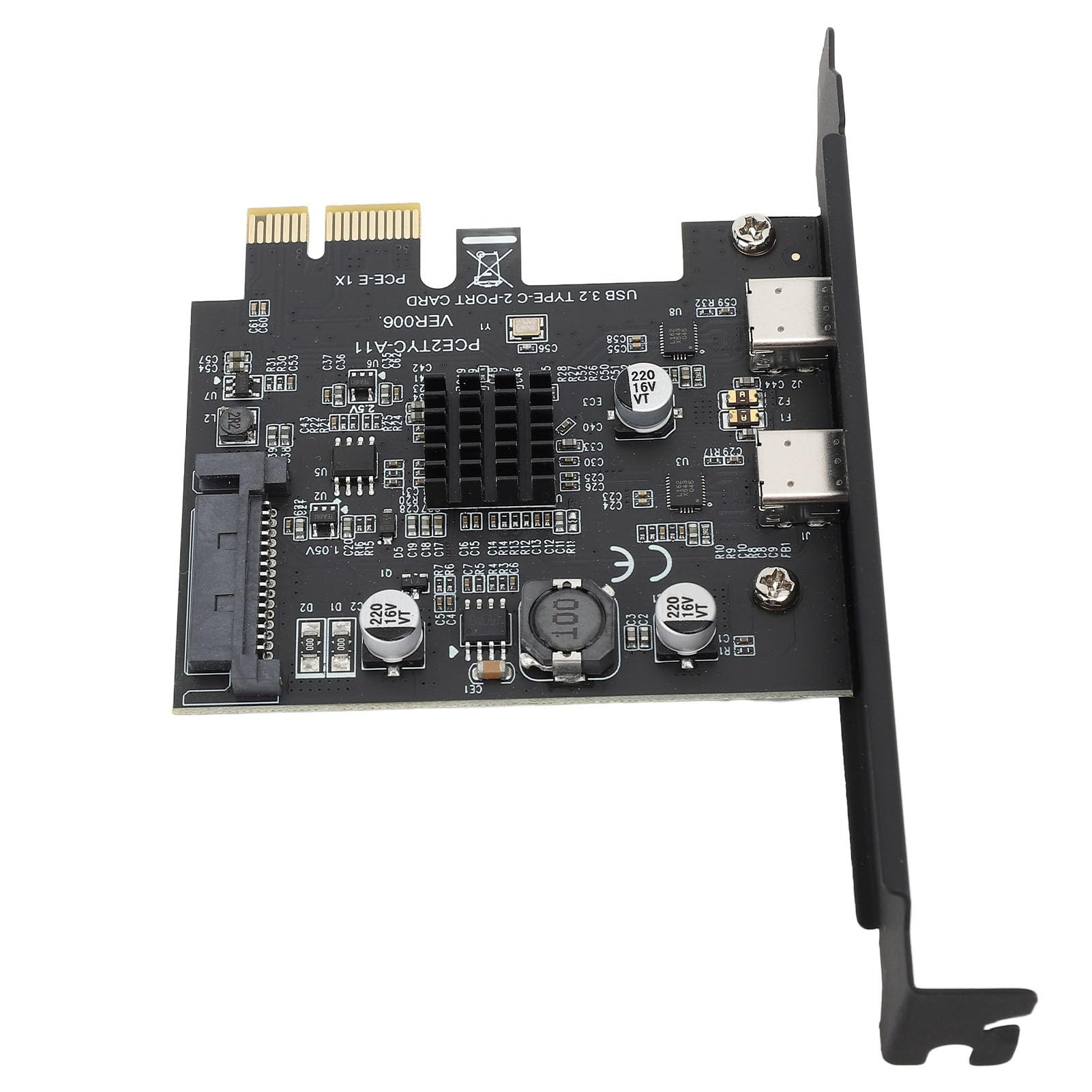 Scheda di espansione PCI Express USB 3.2 GEN2 Dual Type C Scheda di espansione PCI Express ad alta velocità da 10 Gbps per PC desktop per Windows USB 3.2 Scheda di espansione PCI Express GEN2 Dual