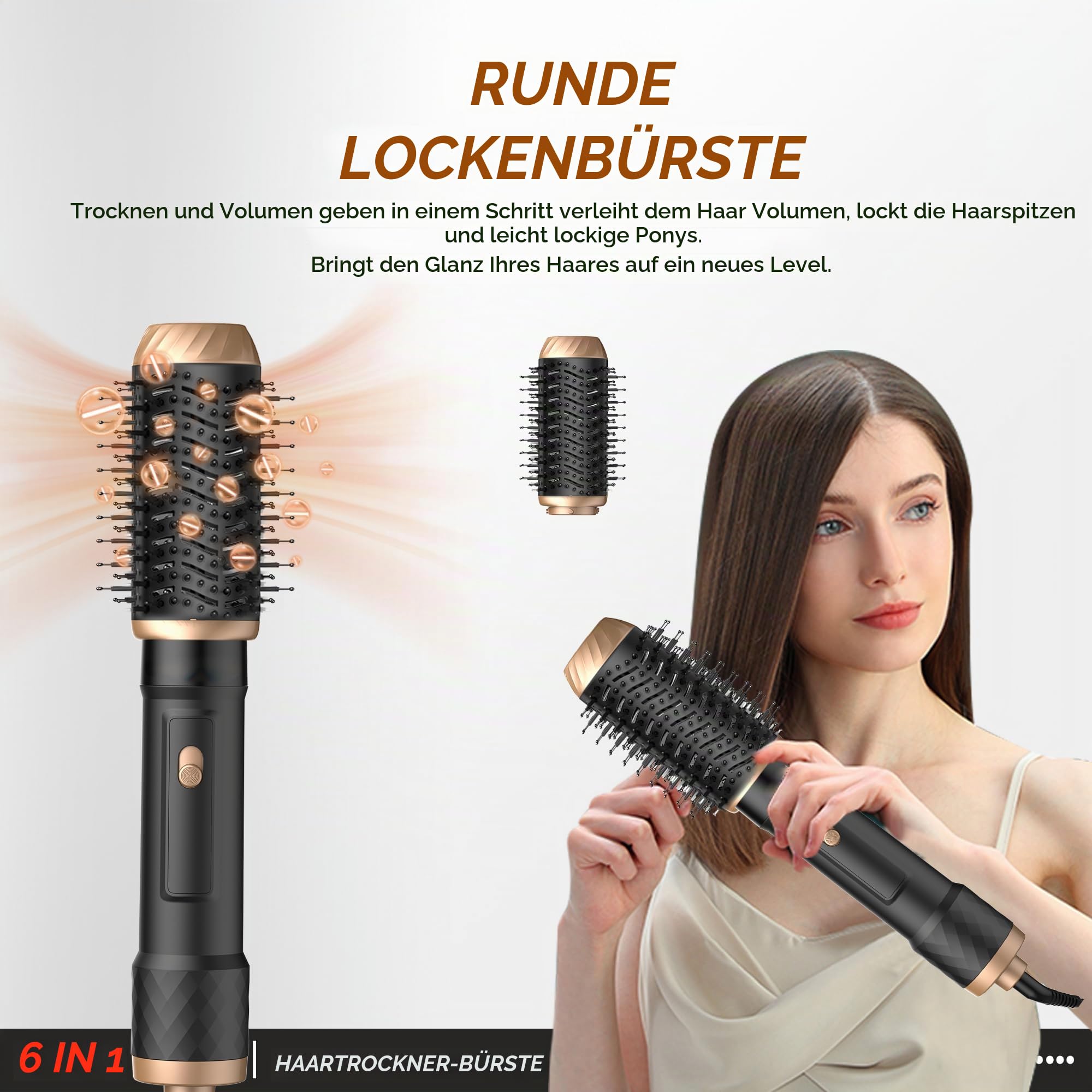 UKLISS Hairstyler 6 in 1 Airbrush Haarstyler | Pro Air Styler Set 1000W
