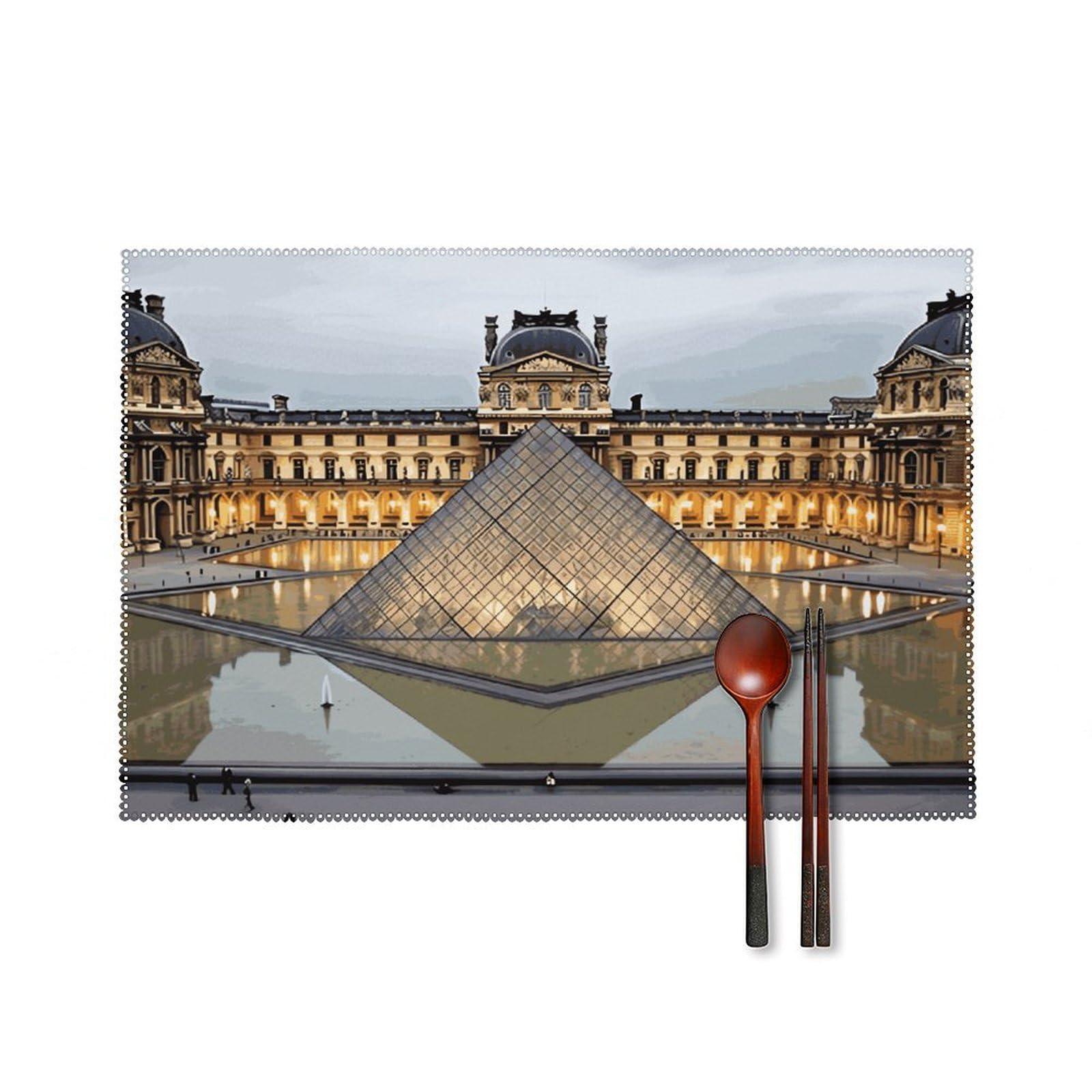 Fodpand Style Louvre Museum In Paris Placemats Set Of 4 Place Mats Table Mats
