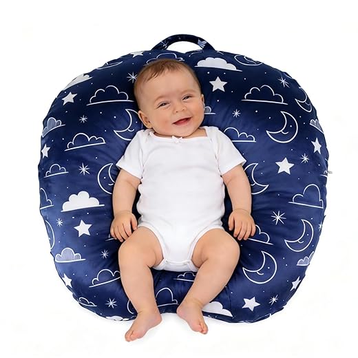 IBraFashion Removable Newborn Lounger Cover Nursing Pillow Slipcover Soft Snug Fits Boppy Lounger(Beige, Jungle Animals)