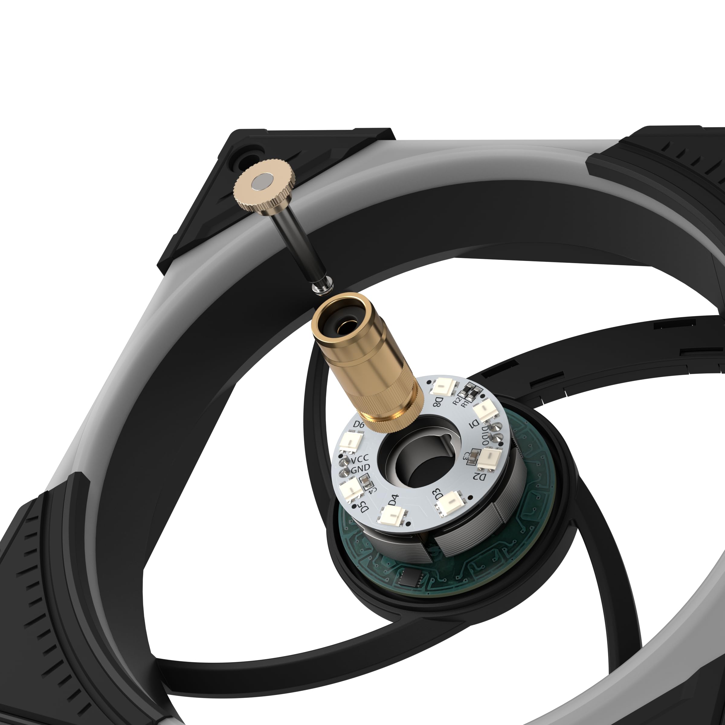 ASUS ROG Eurux GR120 ARGB PWM Lot de 3 ventilateurs PWM de 120 mm, 2600 tr/min, chaîne en marguerite brevetée, éclairage personnalisé, moyeu de ventilateur