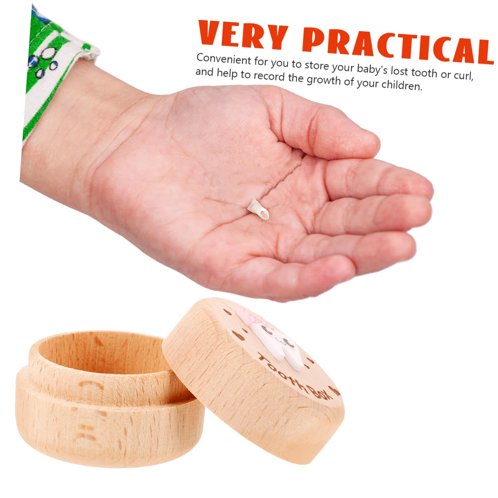 TOYANDONA 4piezas Caja De Dientes De Madera Para Niño Almacenamiento De Recuerdos De Dientes y Cabello Caja De Hadas y Moderna Para De Cumpleaños y Guardería