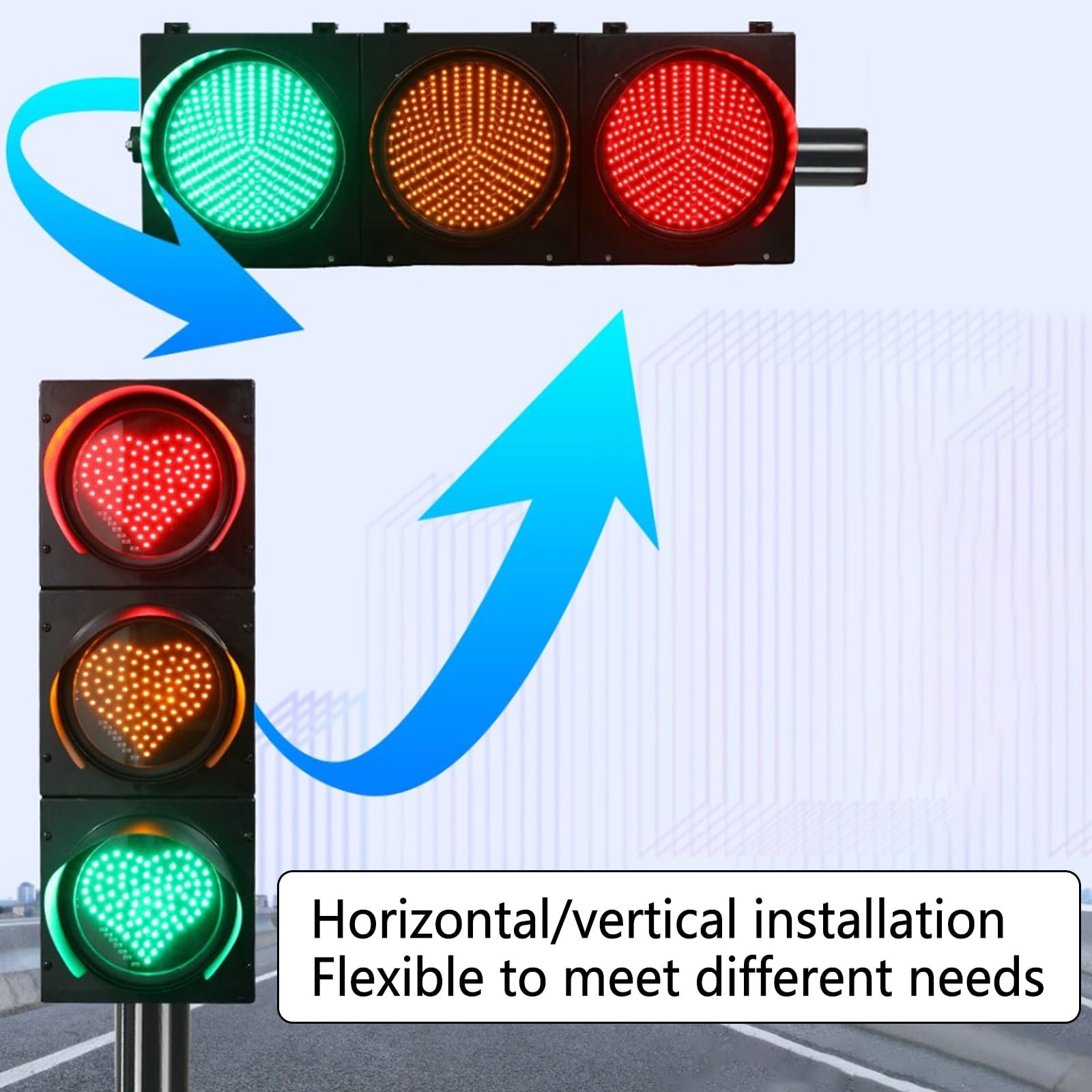 Feu de signalisation à Del, feu de signalisation à Del télécommandé - Signal Rouge, Jaune et Vert, indicateur de Quai de 12 Pouces, feu d'avertissement Industriel pour Routes, péages, Virage