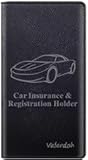 Premium Car Registration and Insurance Card Holder, Car Document Holder for Cards, Driver License & other Essential Documents (Black)