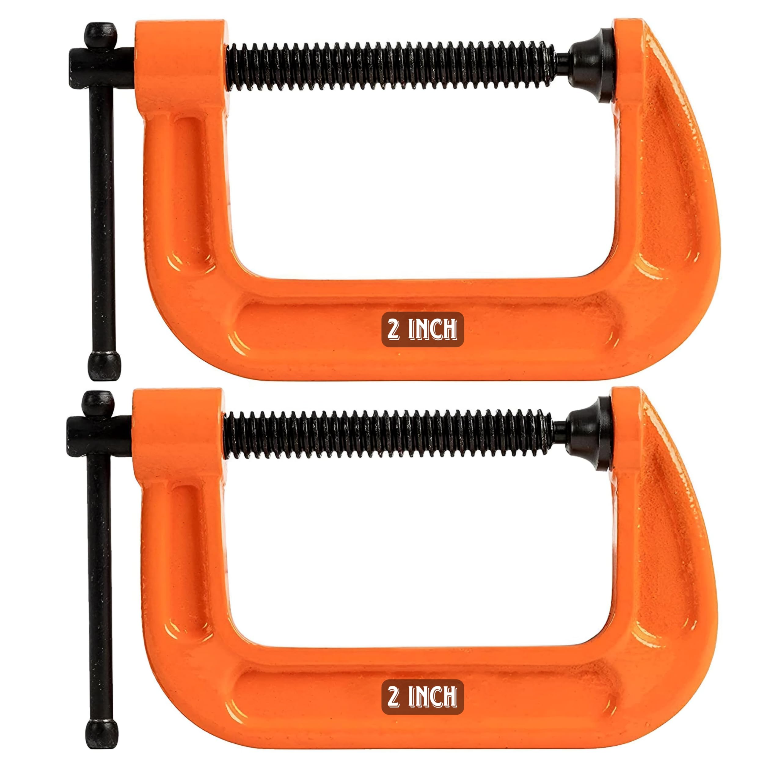 GIZMO C-Clamp, C Clamps Set, Heavy Duty G-Clamp With Chrome Plated Screw Pack of 2 (2 Inch)