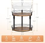 Lazy-Susan-Organizer-Spice-Rack, 2-Tier Rotating Spice Organizer For Kitchen-Cabinet-Countertop-Pantry, Turntable Seasoning Holder Storage Shelf With Adjustable Height
