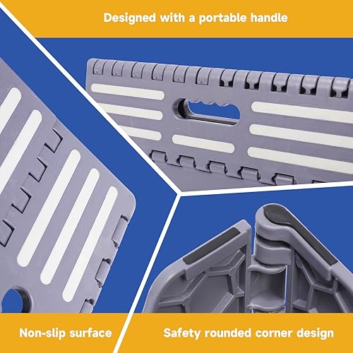 Miniatura 5 de Fanwer Taburete plegable portátil de 5 pulgadas, seguro y estable, taburete plegable para automóvil, cocina, baño, dormitorio, taburetes para