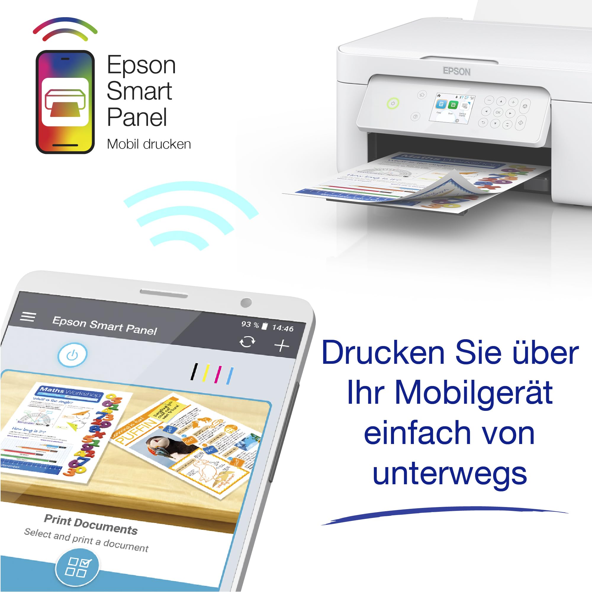 Epson Expression Home XP-4205 3-in-1-Tinten-Multifunktionsdrucker, Scanner, Kopierer, WLAN, Einzelpatronen, Duplex, 2,4-Zoll-Display, DIN A4, inkl. 3 Monate ReadyPrint Flex-Tintentarif