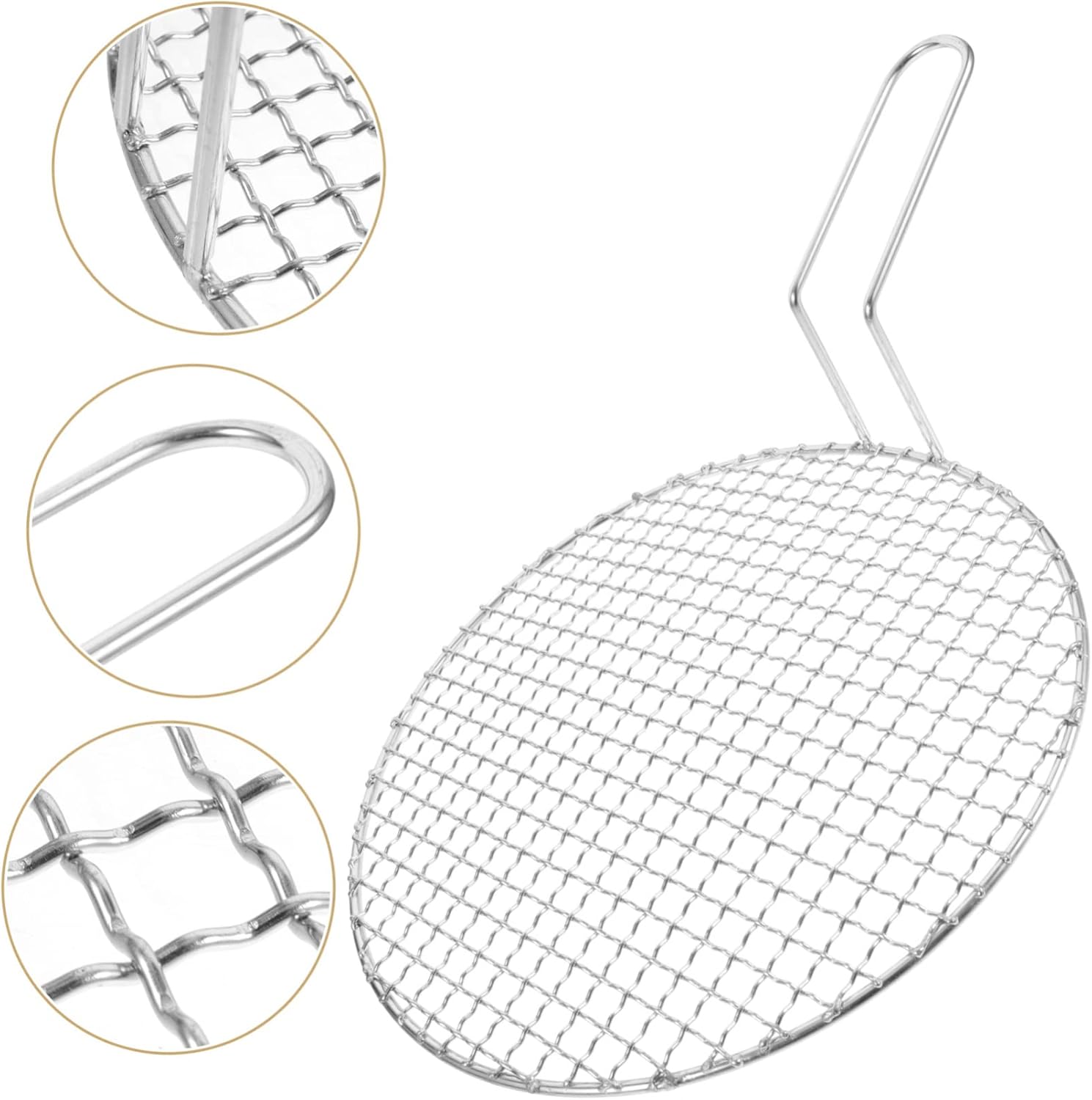 Stainless Steel Korean Grill Mesh for Outdoor BBQ Removable Handle 12 x 8 Size for Vegetables and Meats Sturdy and Easy to Clean Grill Rack