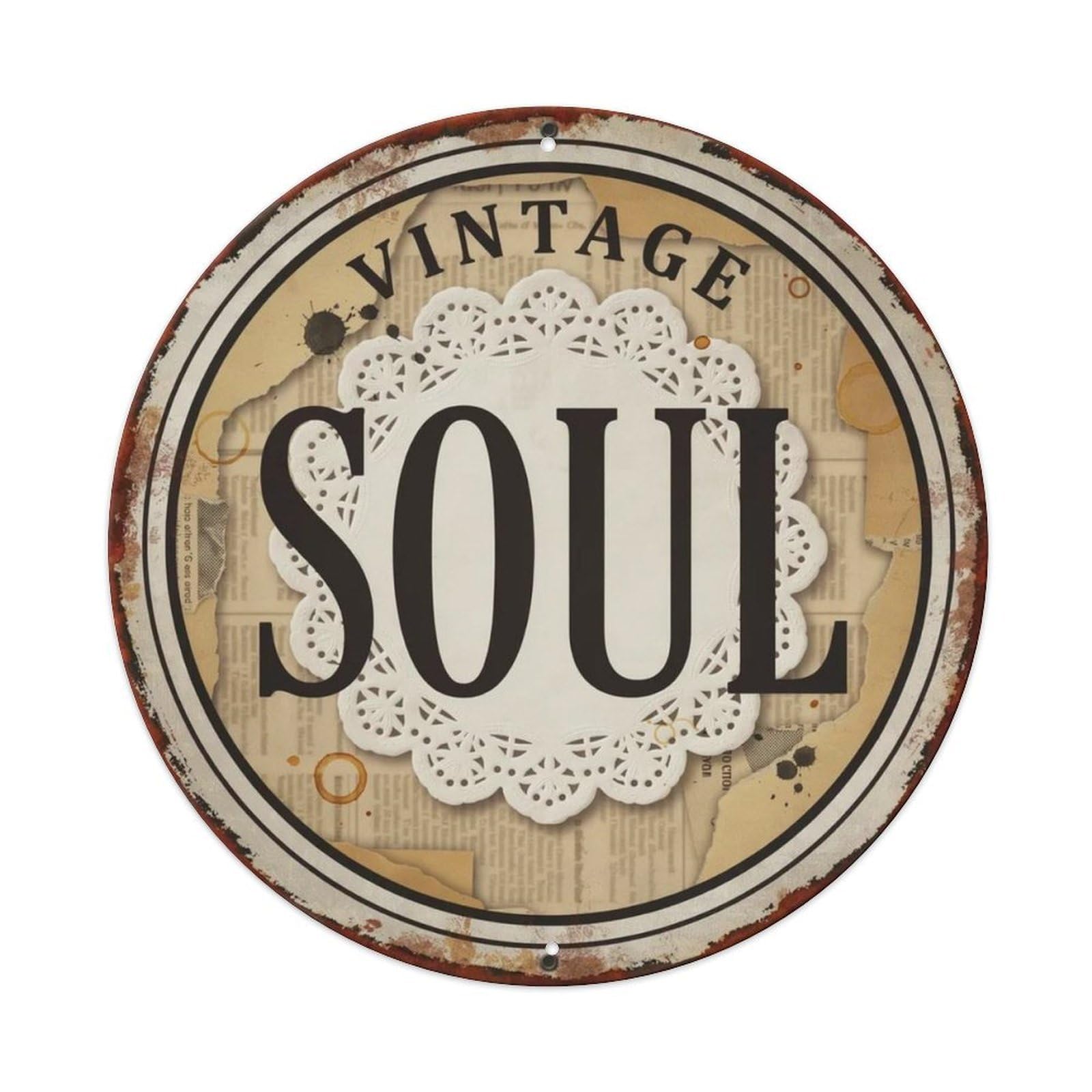 Vintage Soul Retro Collage Metal Tin Sign Plaque