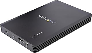 StarTech.com 4 Bay Thunderbolt 3 NVMe Enclosure, for M.2 NVMe SSD Drives, 1x DisplayPort Video/ 2X TB3 Downstream Ports, 40Gbps, 72W Power Supply, External Hard Drive Enclosure (M2E4BTB3), Black