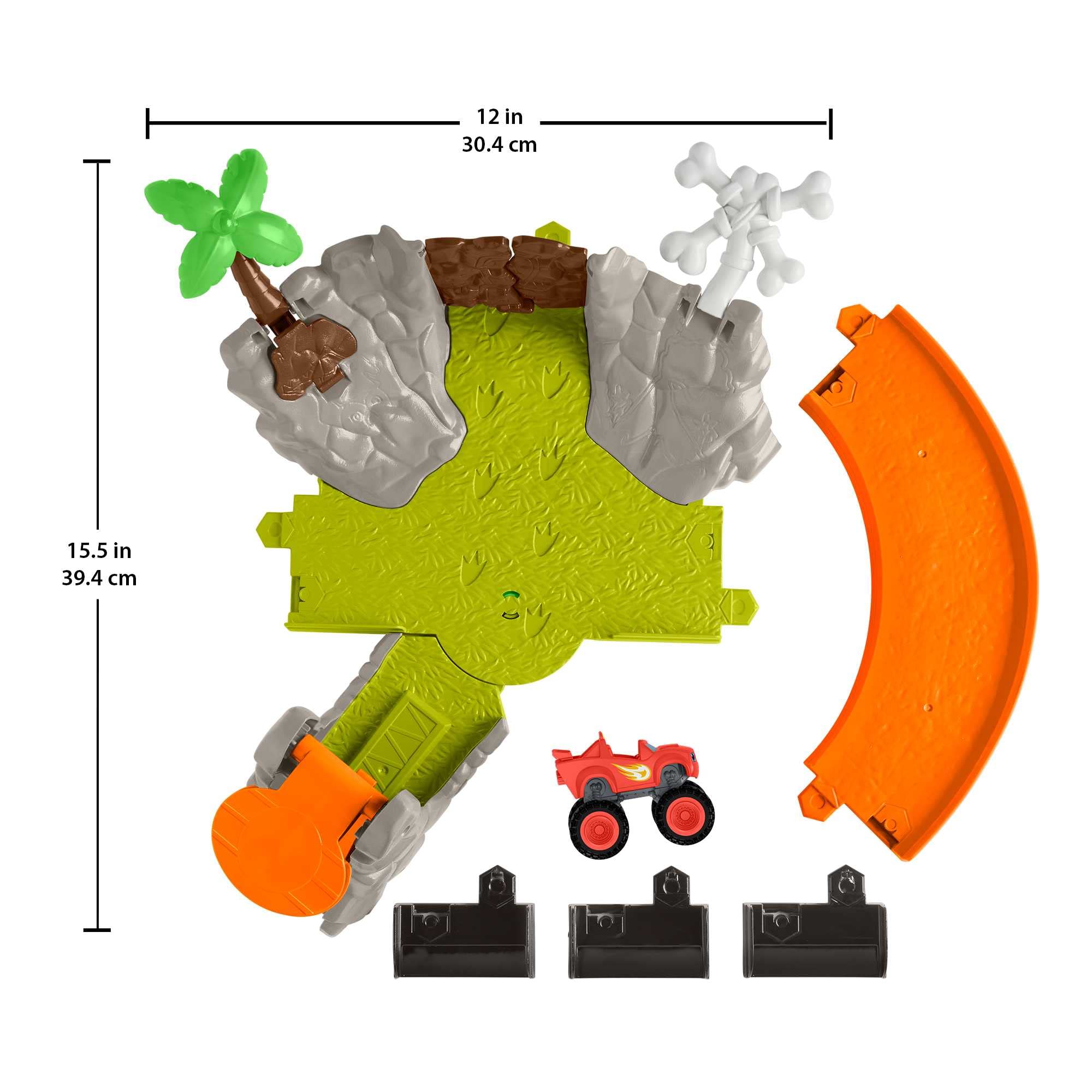 Fisher-Price Nickelodeon HRB31 Blaze Slam & Soar Blaze Circuit chargé d'action avec 3 possibilités de démarrage et 3 cibles de Destruction pour Enfants à partir de 3 Ans