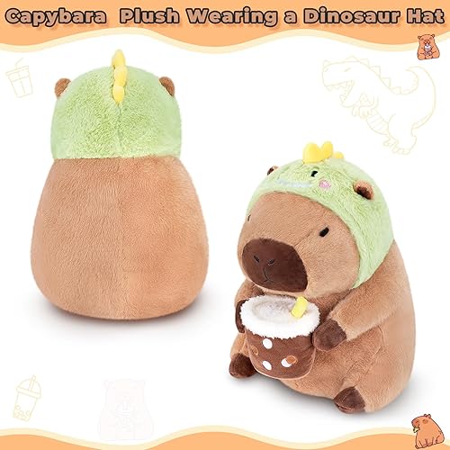 Miniatura 23 de Achwishap Capybara - Peluche de Capybara, peluche de Capybara, peluche Kawaii con sombrero de cumpleaños, regalo para cumpleaños de niños y adultos