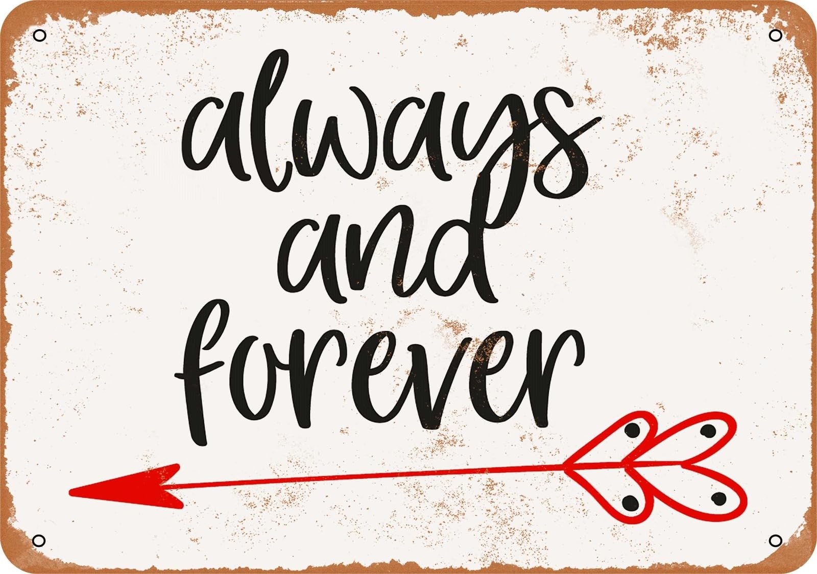 Miaomansenstore Metal Sign - Always And Forever - Vintage Look Home Decor