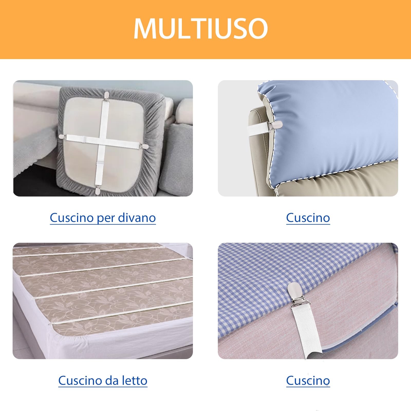 laeeyin Tenditori per Lenzuola Regolabili, 4 Pezzi, 55-250 c, Elastici