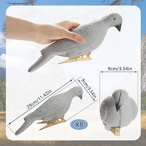 Miniatura 2 de Honoson Clip on Dove Decoys 3D Animal Pigeon Bait Decoy Dove Hunting Gear and Accessories for Outdoor Indoor Courtyard Archery Slingshot Shooting