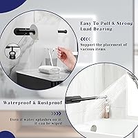 Vista 4 de Portarrollos de papel de cocina, autoadhesivo o con perforación, portarrollos de papel de cocina debajo del gabinete, portarrollos de papel de Negro