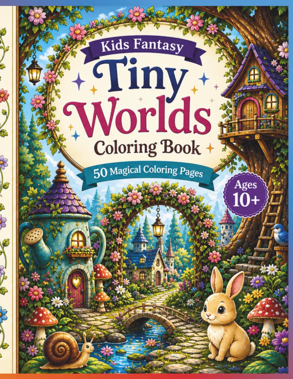 50 Tiny Fantasy World Designs: Kids Coloring Book