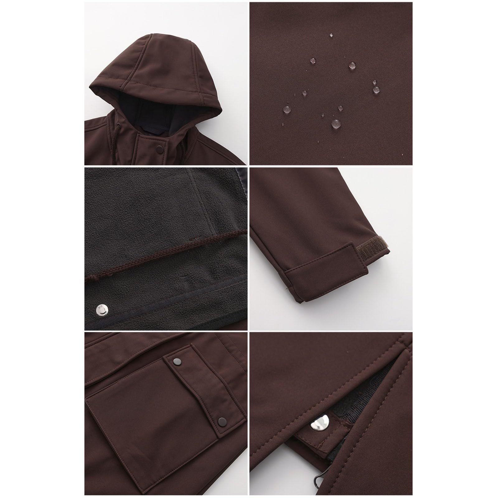 Generisch Giacca impermeabile da donna in softshell con cappuccio, per escursioni e tempo libero, ideale per primavera e autunno, versatile giacca a vento di media lunghezza per ogni avventura