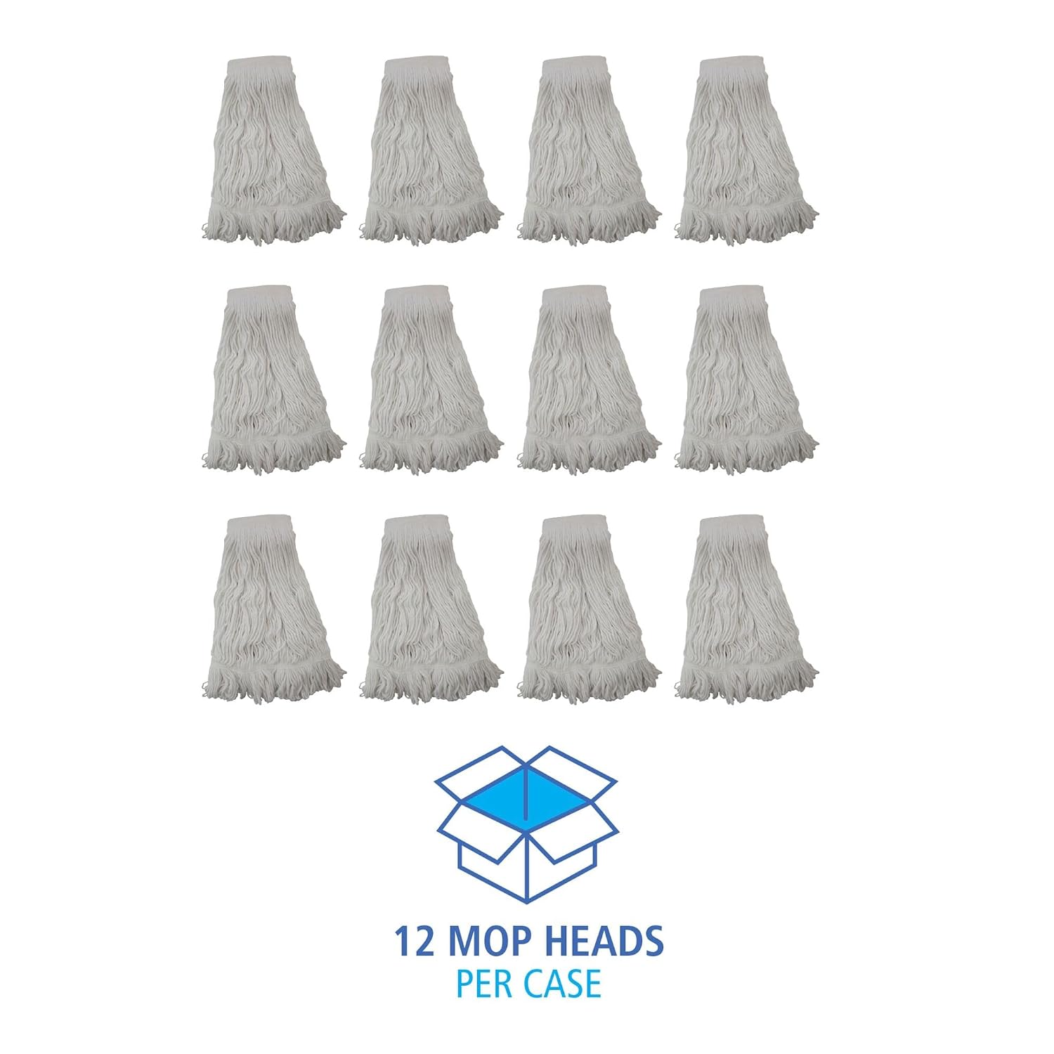 Boardwalk BWK524R Mop Head, Pro Loop Web/Tailband, Premium Saddleback Head, Rayon, 24-oz., White (Case of 12)