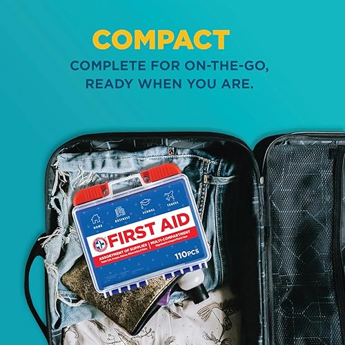 Miniatura 8 de Be Smart Get Prepared Kit de primeros auxilios de 110 piezas: limpiar, tratar, proteger cortes menores, hogar, oficina, coche, escuela, negocios