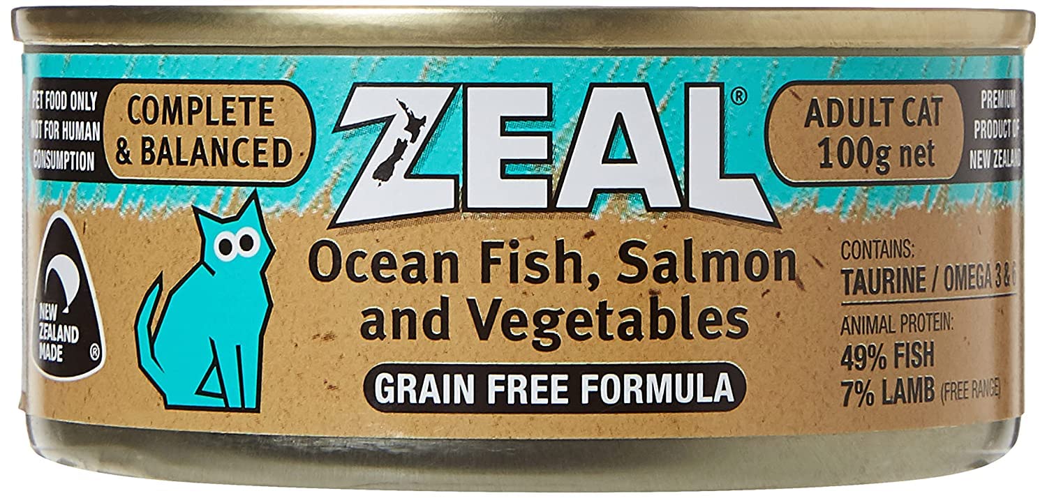 Zeal Ocean Fish Salmon And Vegetables Canned Cat Food 100grm
