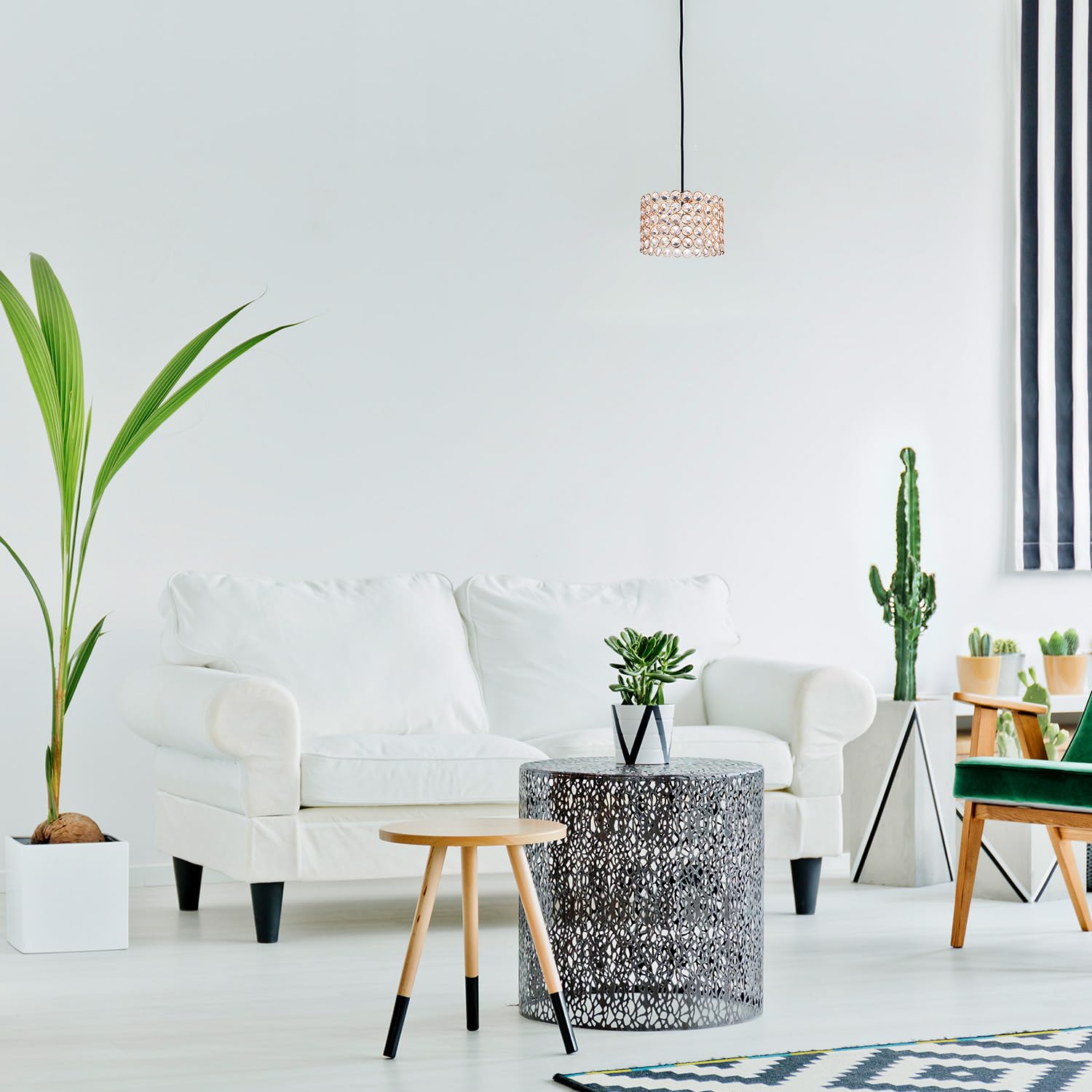 Pantalla de lámpara de techo de cristal, pantalla de lámpara de araña para sala de estar, dormitorio, baño, boda, centro de mesa, fiesta, color blanco cálido, bombilla no incluida (5.9 x 5.9 x 3.94 pulgadas, dorado) 6