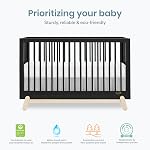 Dream On Me Hygge 5-in-1 Convertible Crib in Matte Black Vintage, JPMA & Greenguard Gold Certified, Converts from Baby Crib to Toddler Bed, Daybed/Kids Sofa and Full-Size Bed