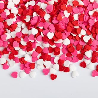 Valentine Heart Sprinkles,Edible Red Pink White Shapes Heart Sprinkle Mix,Sugar Sprinkles for Decorations Baking,Cake Ice Cream Cookies Cupcake Chocolate Topper,Birthday Wedding Galentines Valentine's Day Party Supplie,100g/3.53oz
