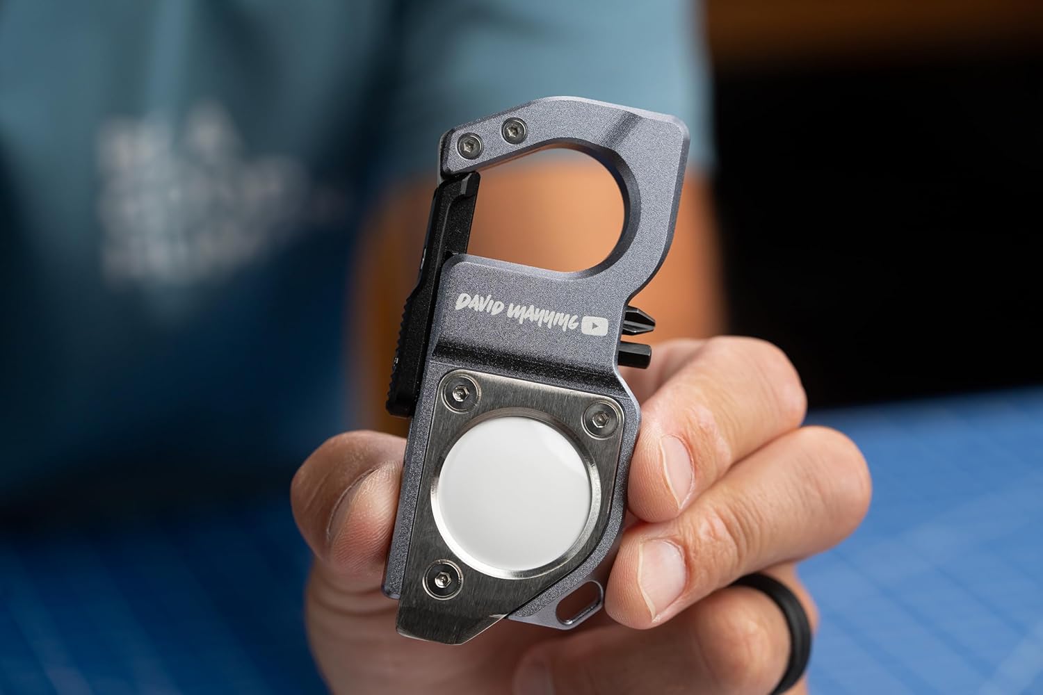 KONDOR BLUE x David Manning | EDC Multi Tool Clip Keychain Bit Driver | Magnetic 1/4 Inch Bit Holder, Flathead Box Opener, Bottle Opener, Key Ring Slot, Compatible with AirTag | Space Gray