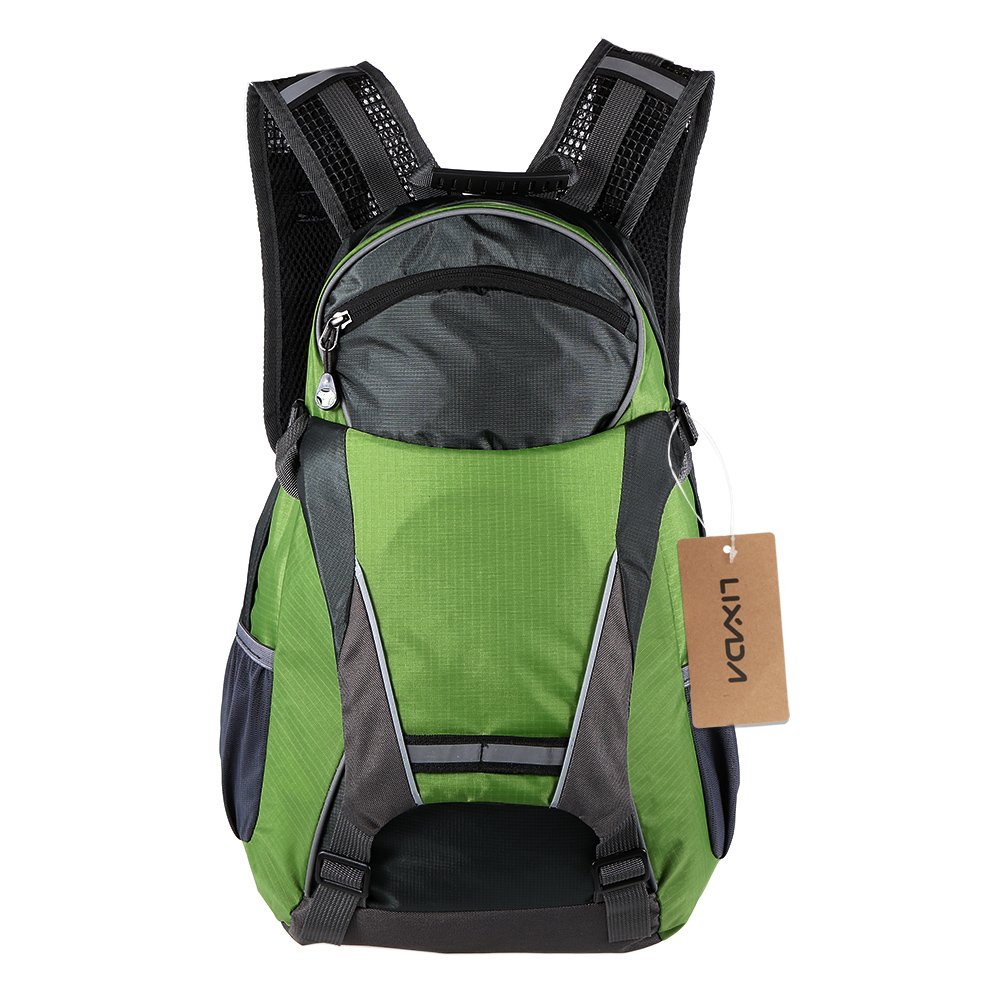 Lixada Sac À Dos Réfléchissant Léger 18L USB Rechargeable Indicateur de Direction du Signal Lumineux sans Fil à Del pour Cyclisme Courir Marche Jogging (Vert noir)